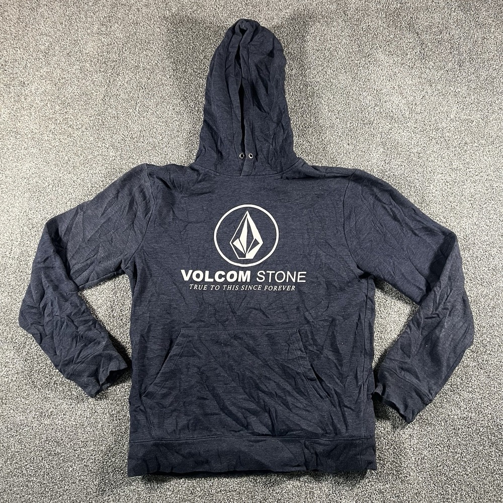 Volcom Stone Hoodie Mens Small Navy Pullover Logo Skate Surf Sweatshirt